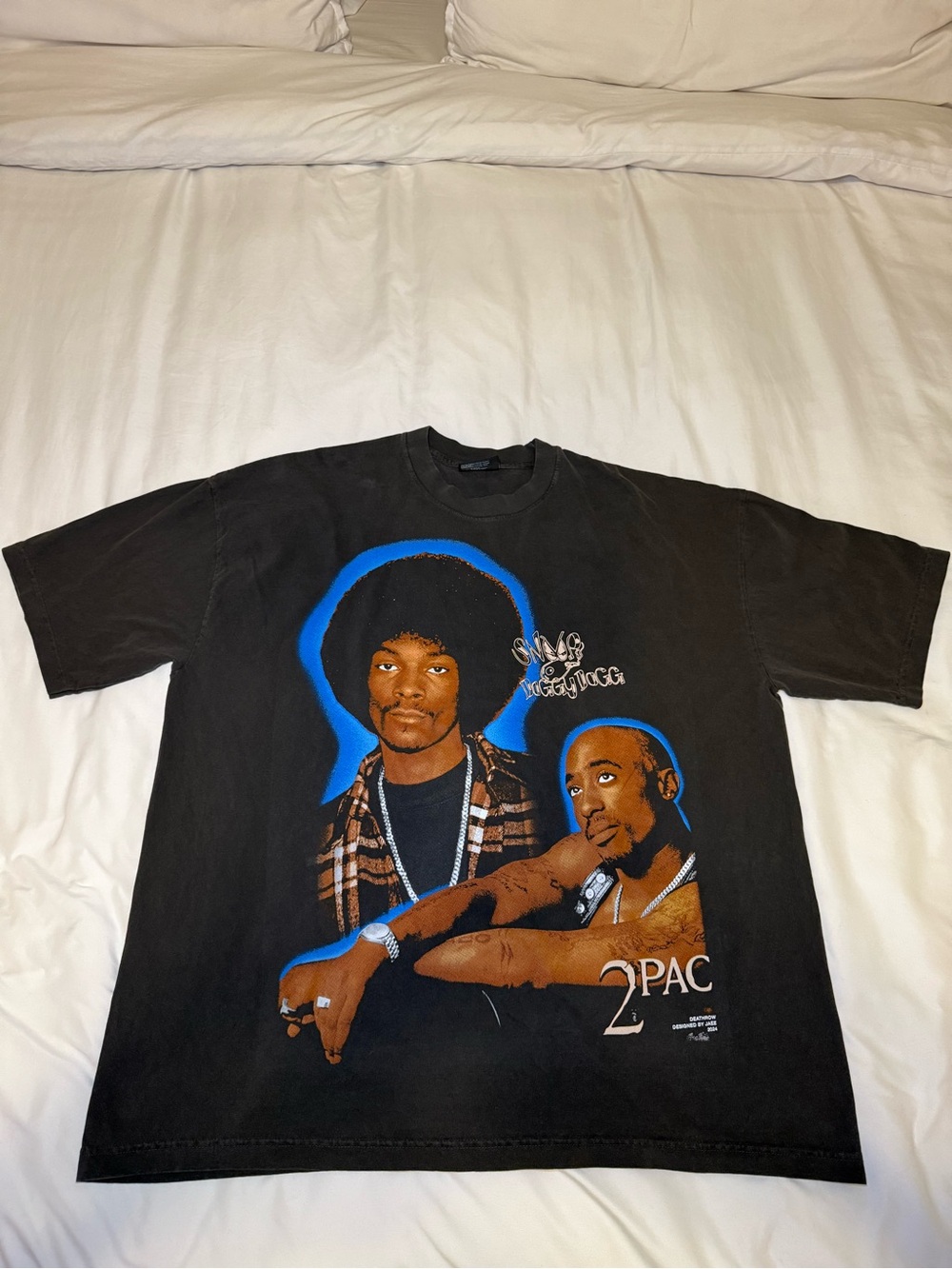 Vintage Inspired Rapper Tupac & Snoop Dogg Tshirt Black Sz XL